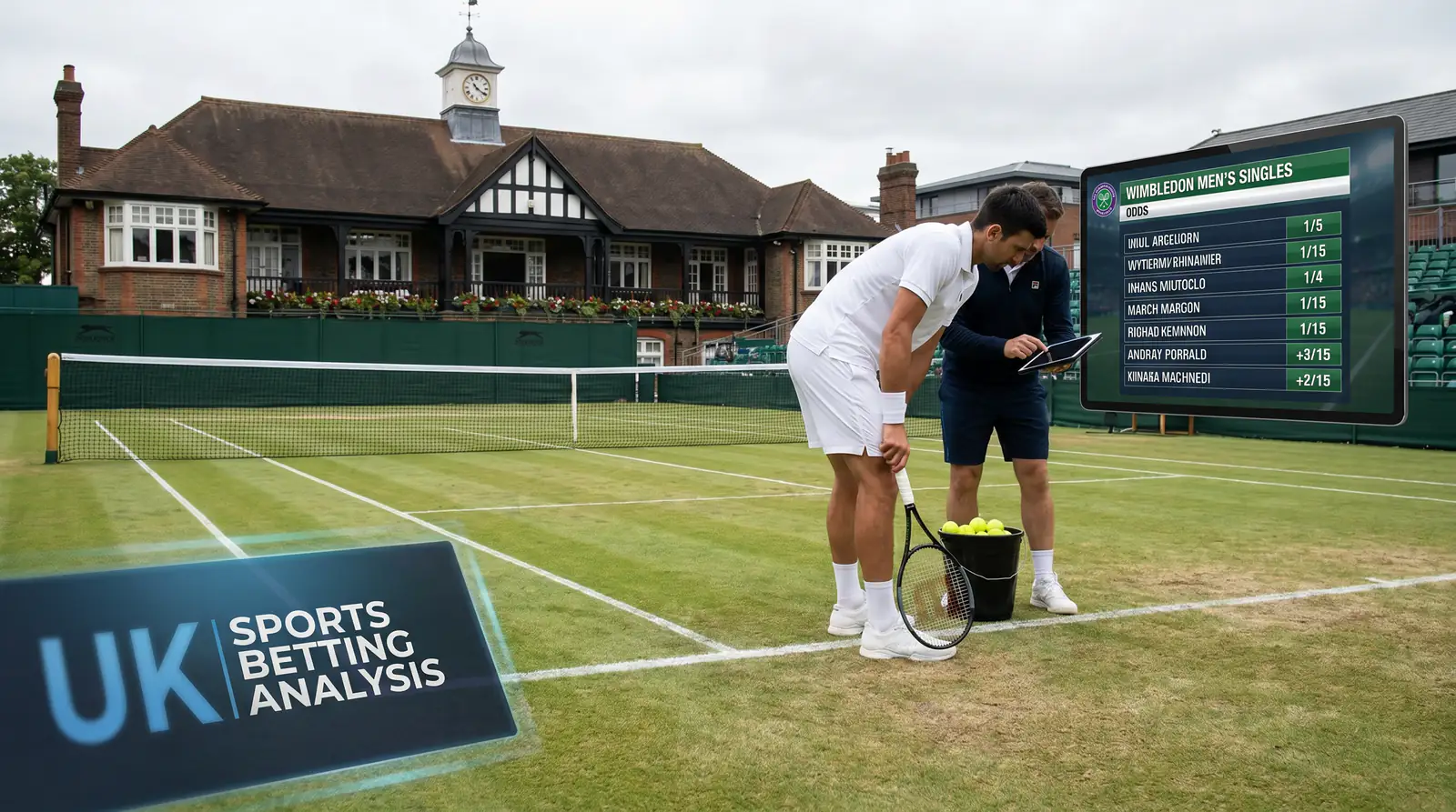Grass court at Queen's Club during warm-up tournament before Wimbledon