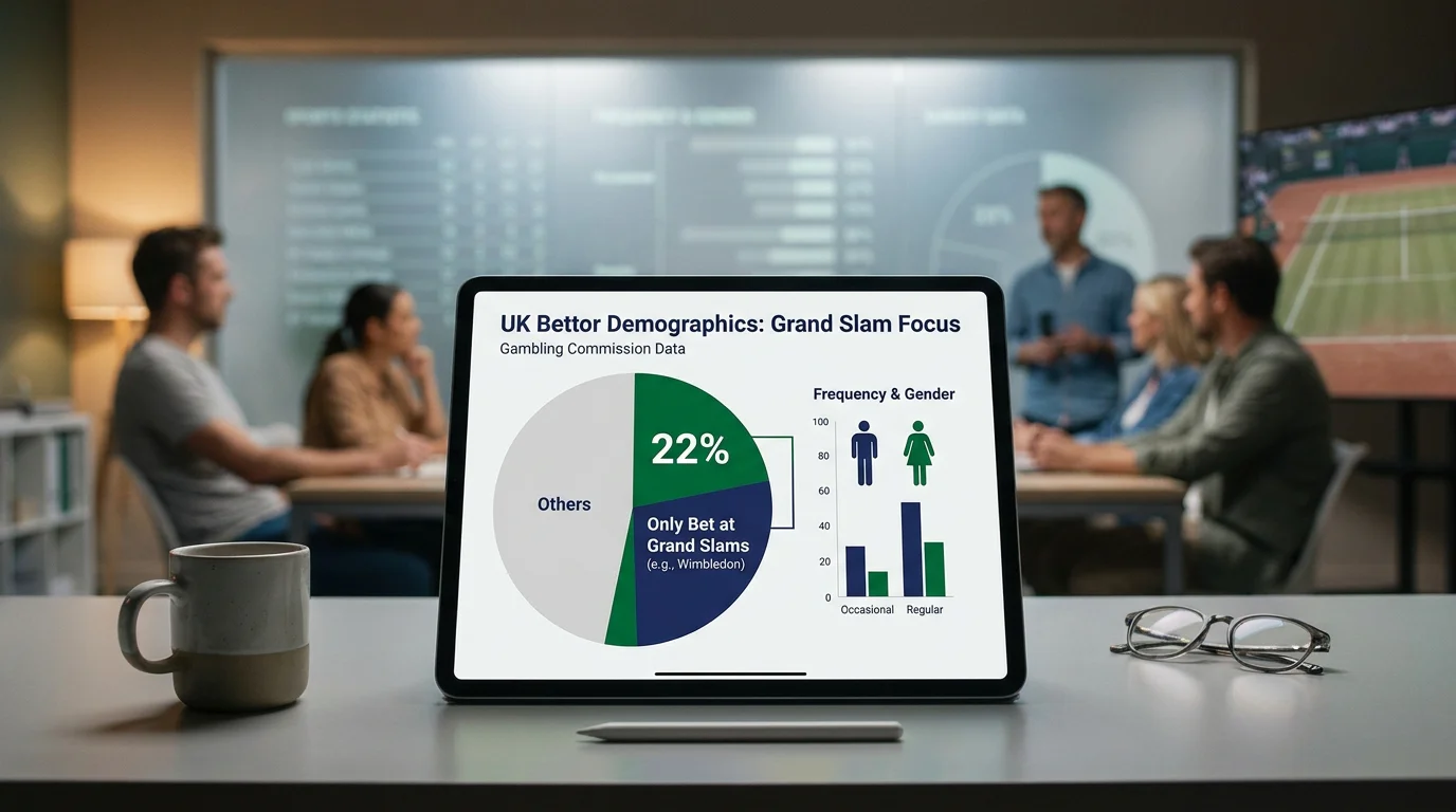 Survey data chart showing 22 percent of UK Wimbledon bettors who only bet at Grand Slams