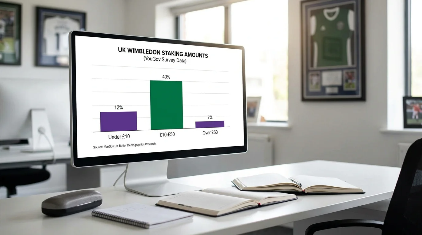 Clean chart showing typical Wimbledon staking amounts from UK bettor survey data
