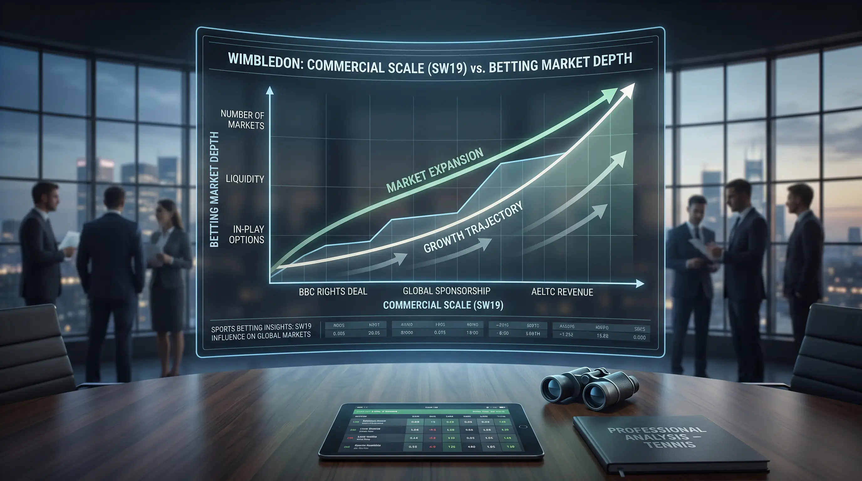 Chart showing relationship between Wimbledon commercial scale and betting market depth