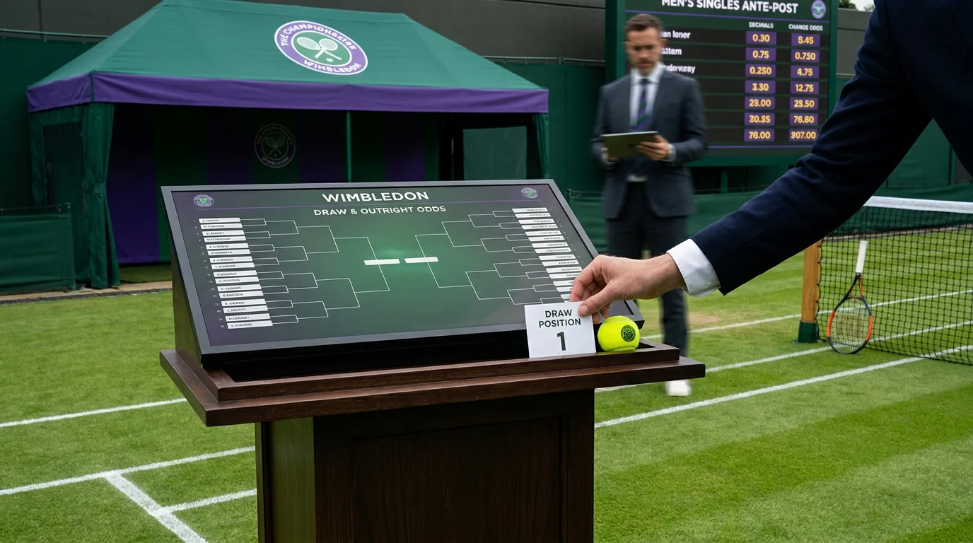 Wimbledon draw ceremony with bracket positions affecting player outright prices