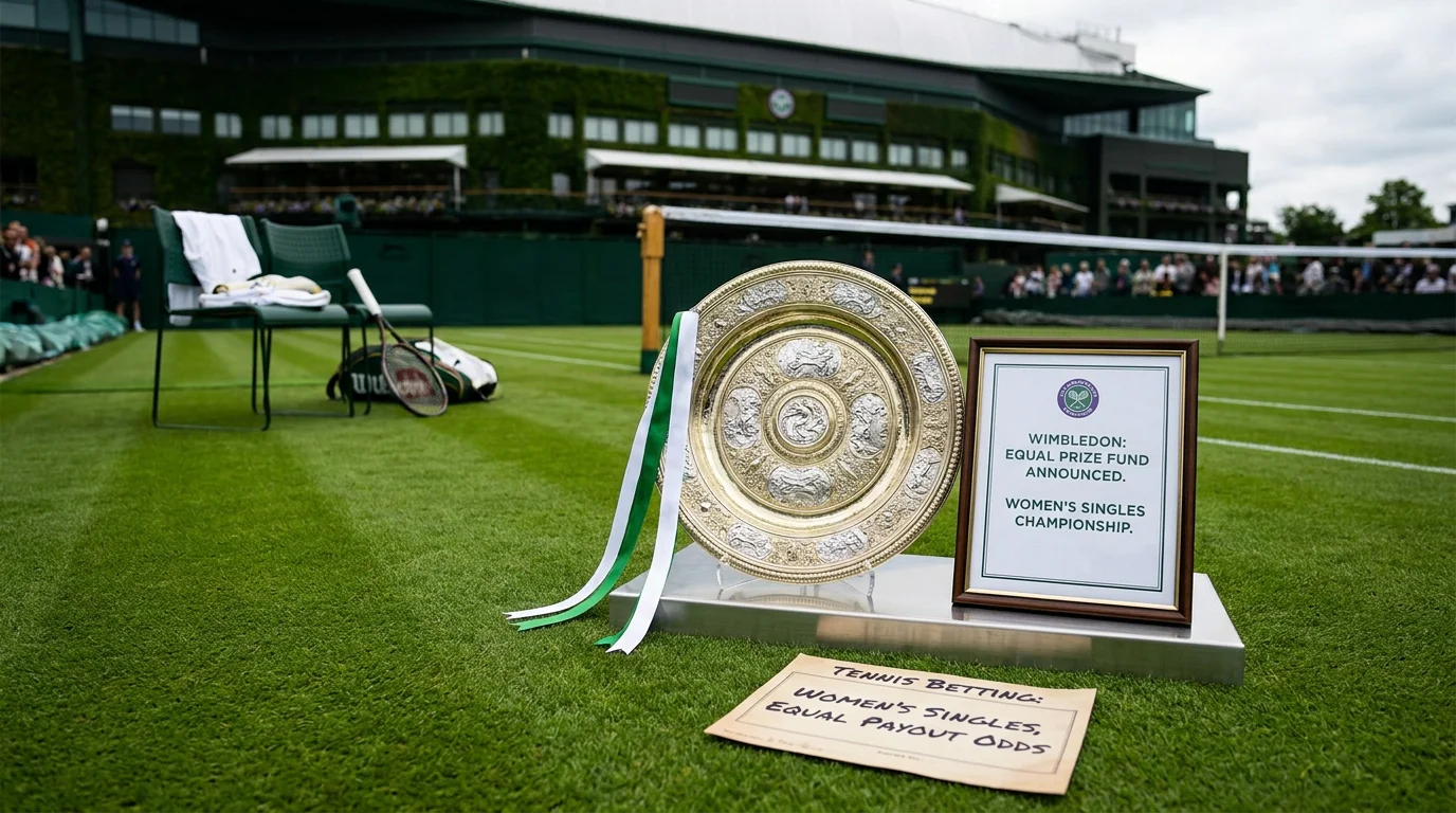 Wimbledon women's singles trophy with equal prize fund announcement context