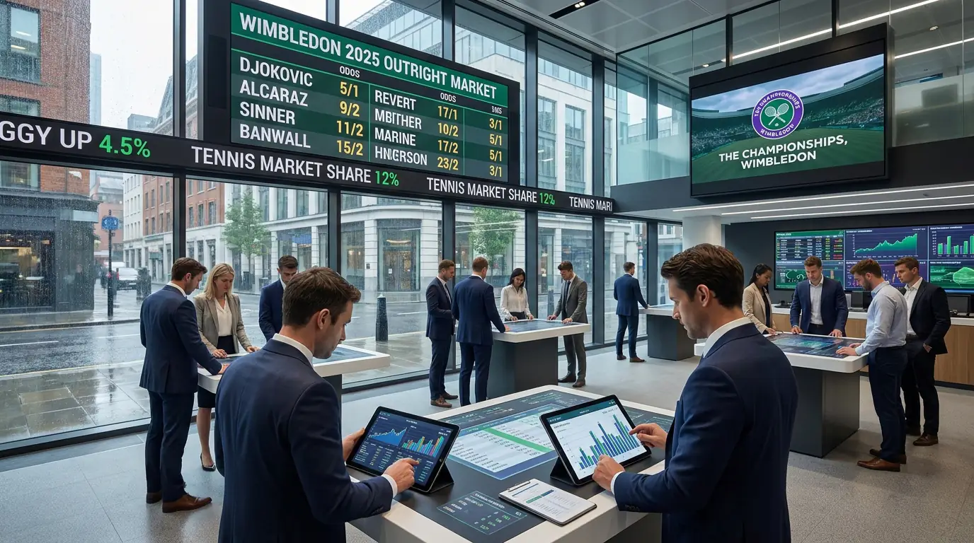 UK bookmaker competition on Wimbledon outright market showing tight odds margins