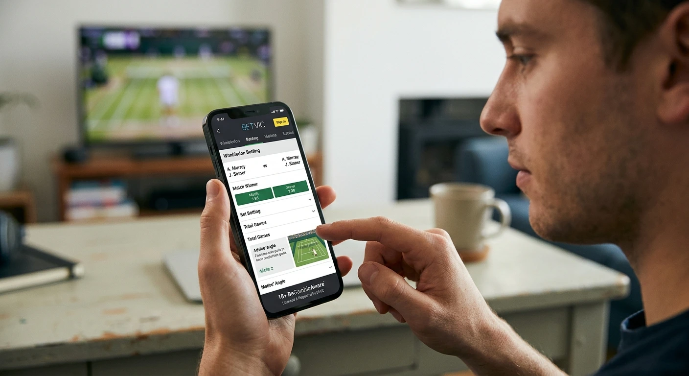 UK beginner bettor comparing Wimbledon betting markets on bookmaker website