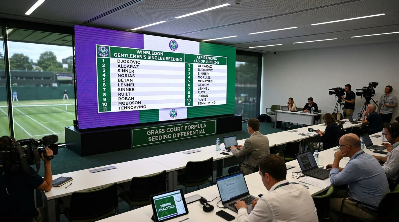 Wimbledon seedings announcement showing difference from ATP ranking order