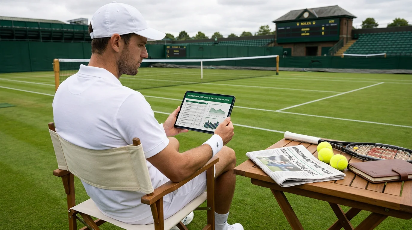 UK punter reviewing Wimbledon seedings list alongside grass-court performance data