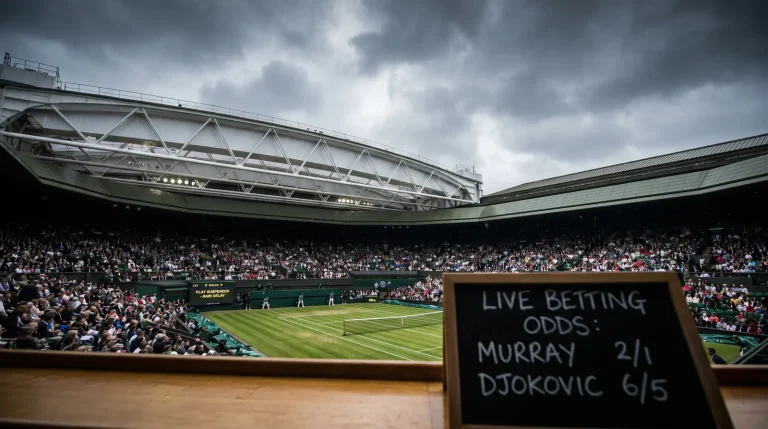 Wimbledon Centre Court roof closing during rain delay with play suspended