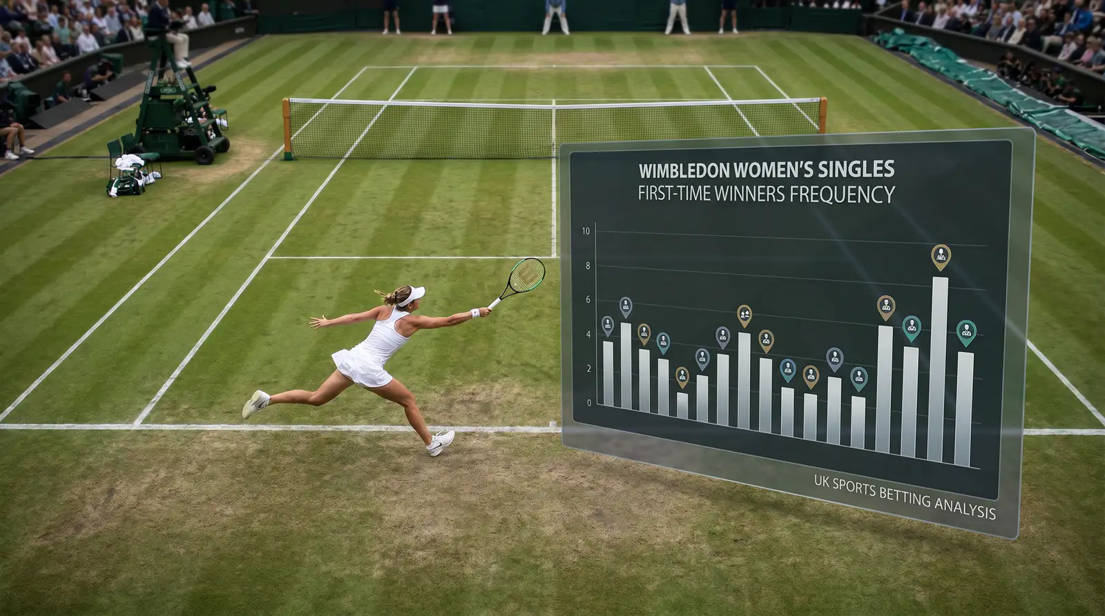 Statistical graph showing frequency of Wimbledon women's singles first-time winners
